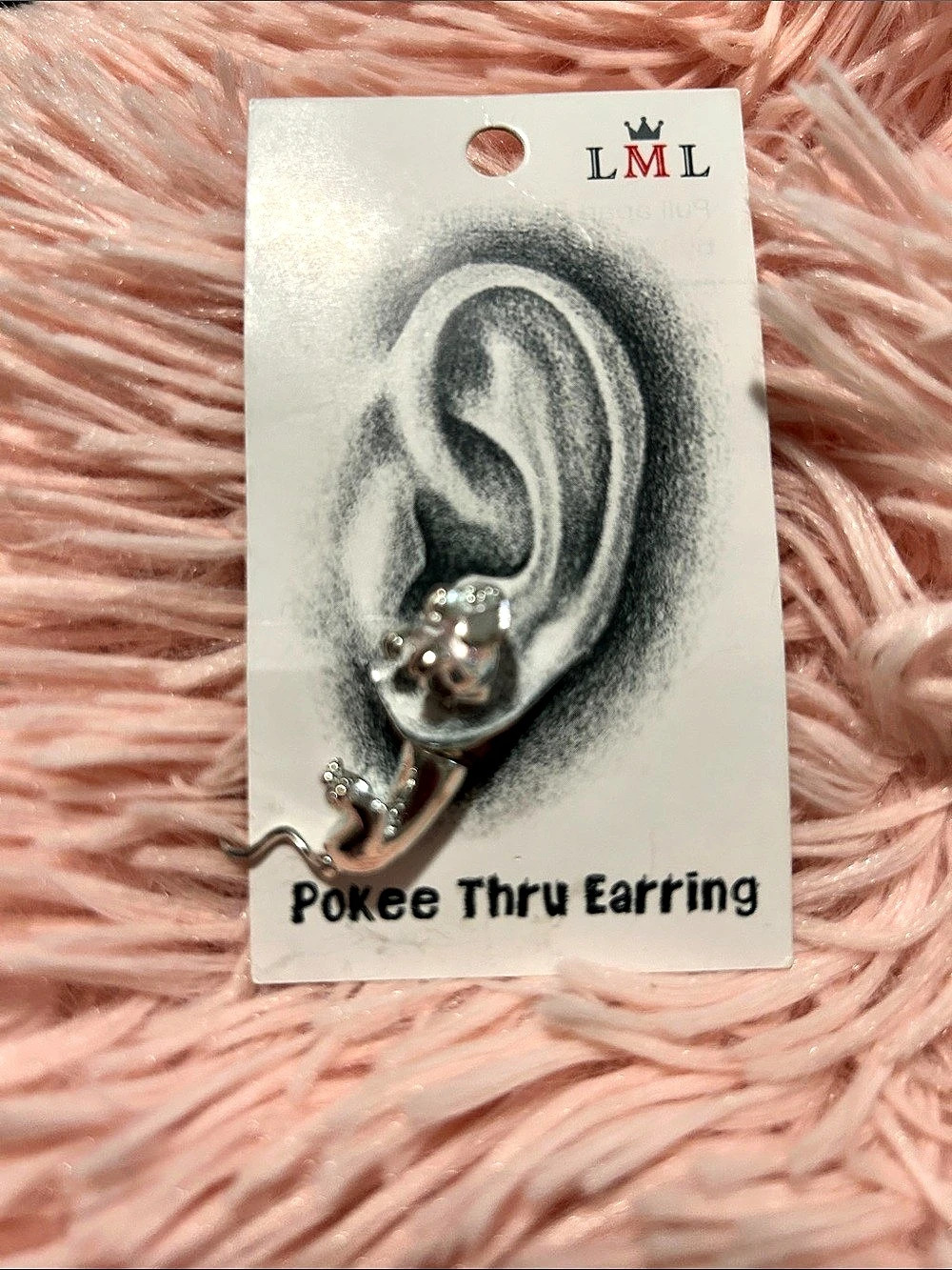 LML Pokee Thru Earring 
Dachshund Dog  Design Silver